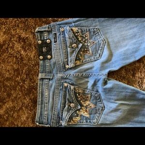 Size 28 Bootcut MissMe Jeans. Cowhide pockets